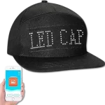 کلاه LED پیام‌نما LIOVODE؛ نمایش متن و انیمیشن با اپلیکیشن (مشکی)