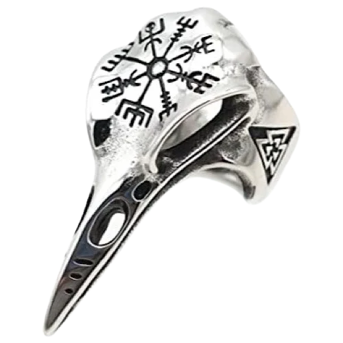 انگشتر کلاغ وایکینگی (Crow Skull Ring) | مدل مسی قابل تنظیم