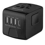 آداپتور مسافرتی یونیورسال SAUNORCH با ۳ پورت USB و Type-C (پوشش ۱۵۰+ کشور)