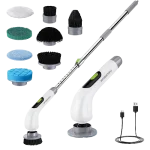 اسکرابر چرخشی شارژی WORKPRO؛ برس برقی دستهبلند ۳ سرعته با ۸ سری قابل تعویض (ضد آب)
