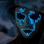 ماسک LED هالووین NALACAL؛ طرح پورج با نور نئون سرد (EL) و ۳ حالت نوردهی