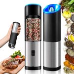 آسیاب برقی نمک و فلفل گراویتی ست ۲ عددی با نور LED