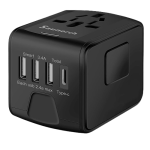 آداپتور مسافرتی یونیورسال SAUNORCH با ۳ پورت USB و Type-C (پوشش ۱۵۰+ کشور)