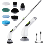 اسکرابر چرخشی شارژی WORKPRO؛ برس برقی دسته‌بلند ۳ سرعته با ۸ سری قابل تعویض (ضد آب)